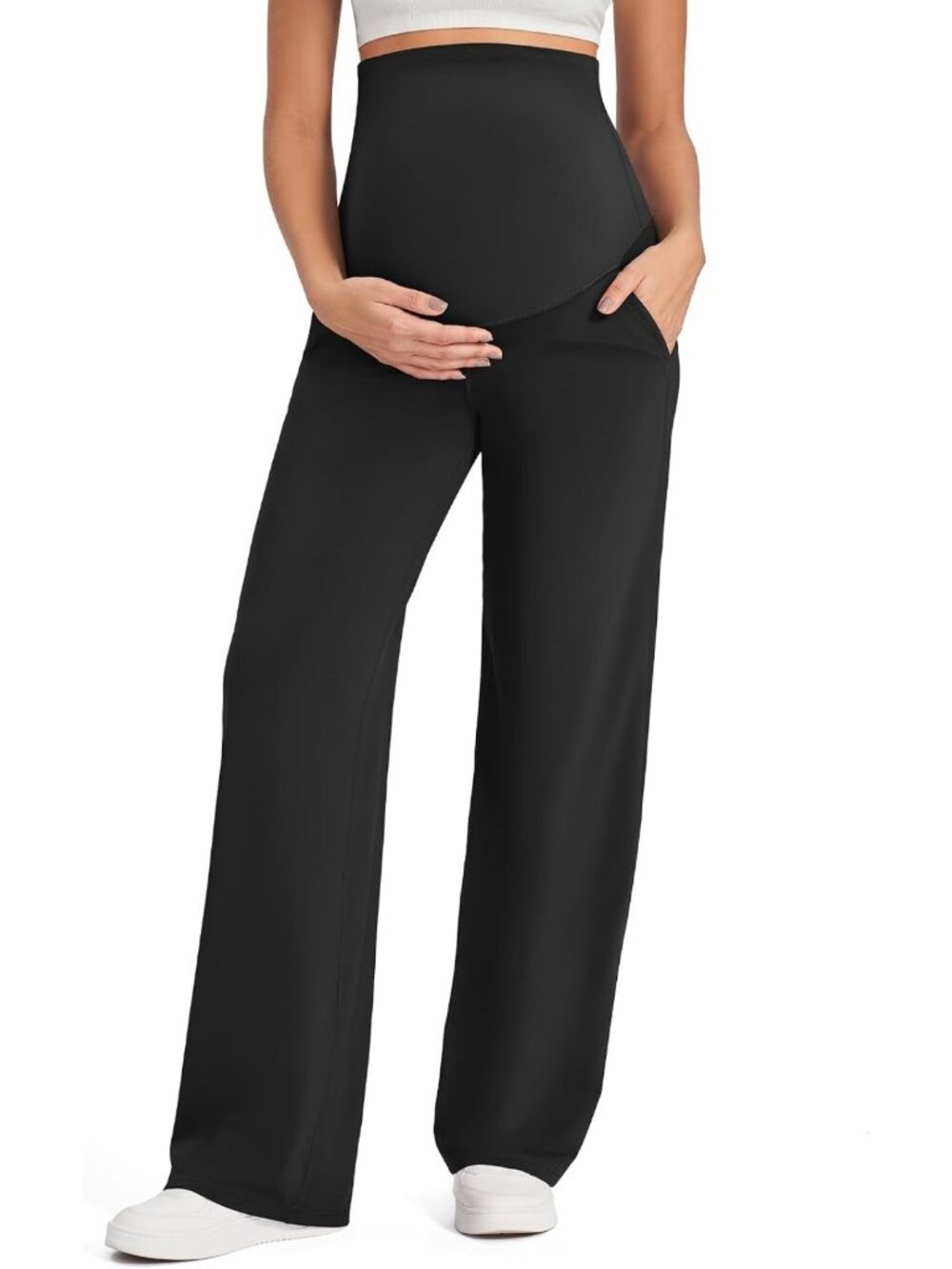 Comfortable Over-the-Belly Maternity Work Pants | Stylish Pregnancy Trousers